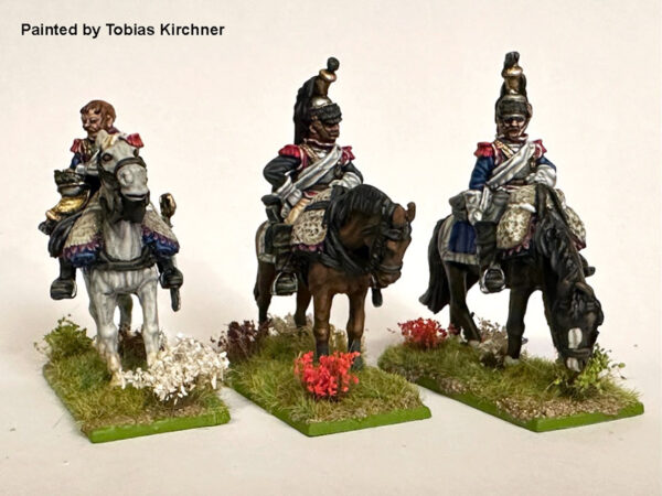 FN68 Cuirassiers on standing horses in reserve, at ease (2 FN68 Cuirassiers on standing horses in reserve, at ease (2